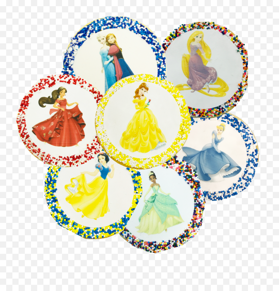Disney Princess Sugar Cookies With Nonpareils Emoji,Disney Characters Transparent