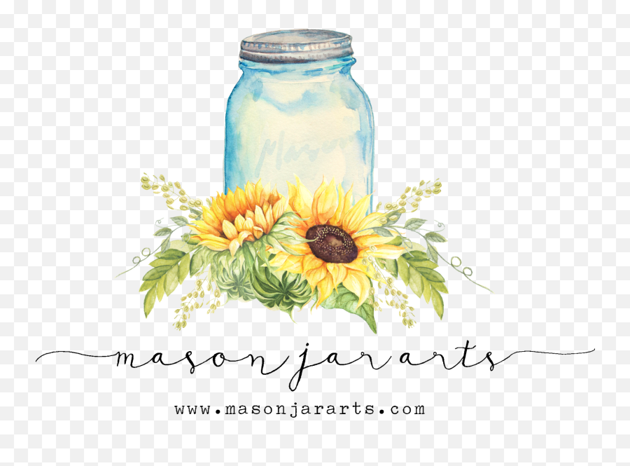 Drawn Mason Jar Sunflower Png - Decorative Emoji,Mason Jar Clipart