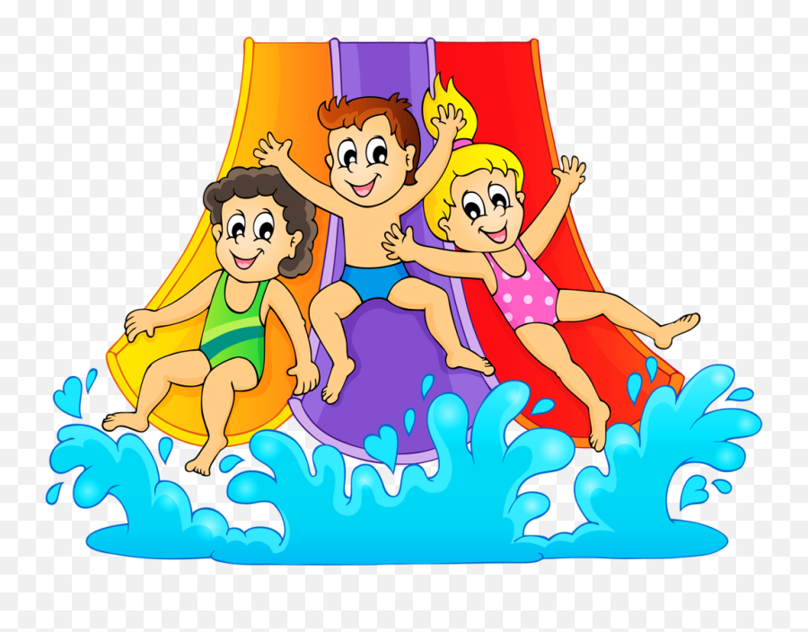 Water Slides Pool Slides - Water Slide Cartoon Png Emoji,Slide Clipart