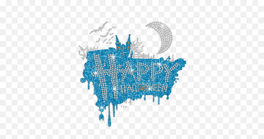 Custom Happy Halloween Iron On Glitter Rhinestone Transfer - Drawing Emoji,Happy Halloween Png