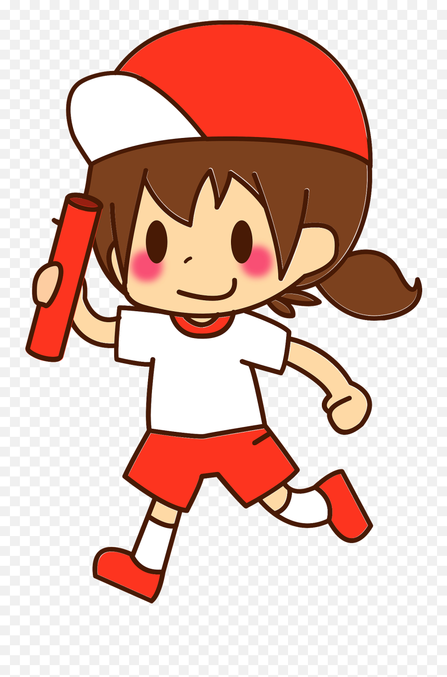 Girl Is Running A Relay Race Clipart Free Download Emoji,Race Clipart