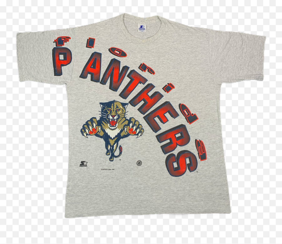 Vintage Florida Panthers U201cstarteru201d T - Shirt Short Sleeve Emoji,Florida Panthers Logo
