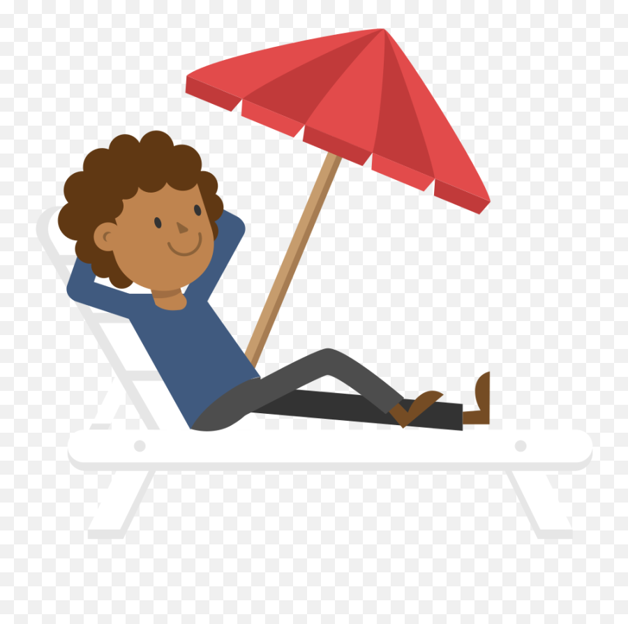 Relaxing On Beach Cartoon Clipart - Relax Png Cartoon Emoji,Relax Clipart
