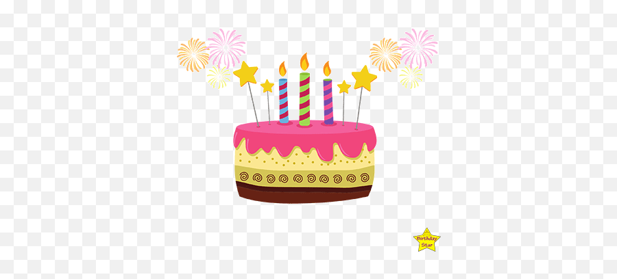 Birthday Cake With 3 Candles Clipart - Cake With 3 Candles Clipart Emoji,Candles Clipart