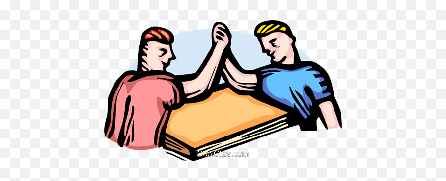 Two Men Having An Arm Wrestling Contest Royalty Free Vector Emoji,Contest Clipart