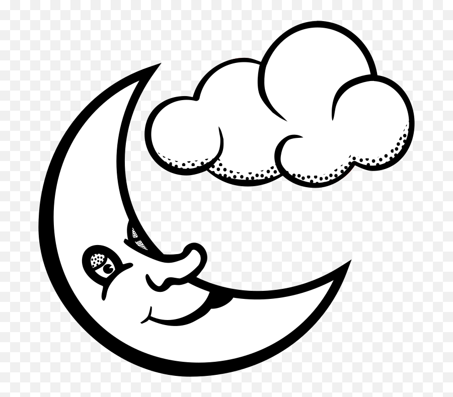 Moon Clipart Black And White - Outline Pictures Of Moon Emoji,Moon Clipart Black And White
