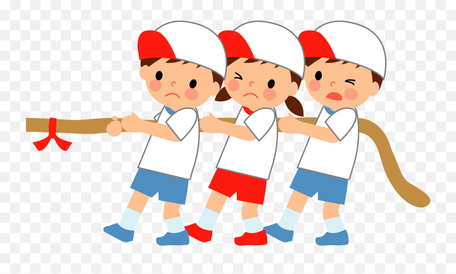 Children Are Playing Tug Of War Clipart - Interaction Emoji,War Clipart