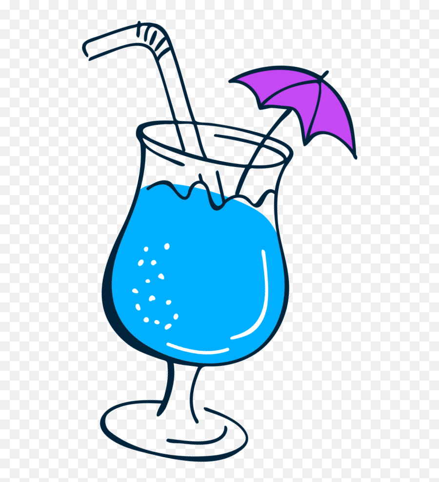 Cocktail Clipart Blue Lagoon - Blue Lagoon Cocktail Clip Art Emoji,Cocktail Clipart
