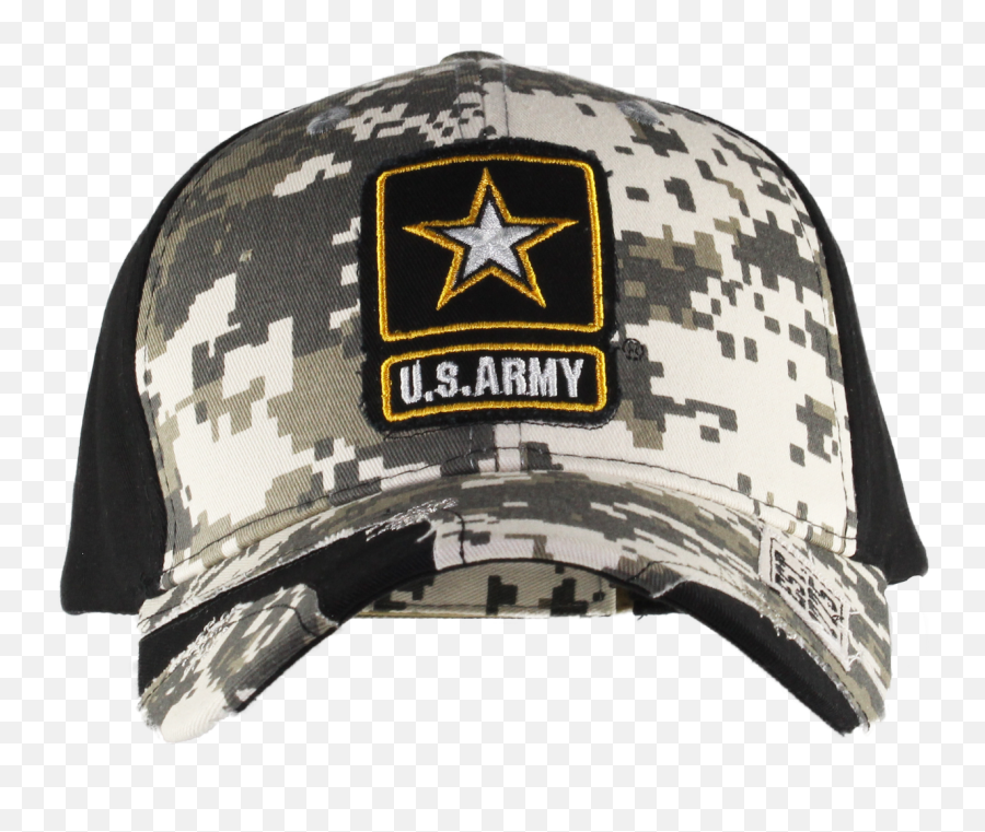 40364 - Us Army Cap Star Logo Distressed Acu Digital Camoblack Us Army Emoji,Caps Logo