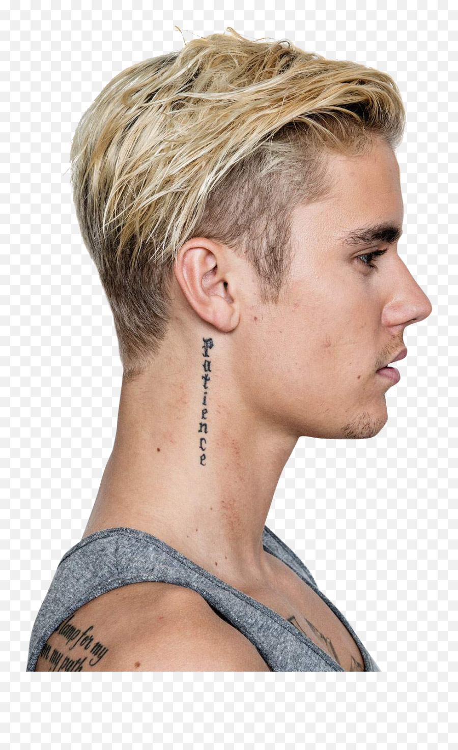 Justin Bieber Neck Tattoo - Justin Beiber Neck Tatoo Emoji,Face Tattoo Png