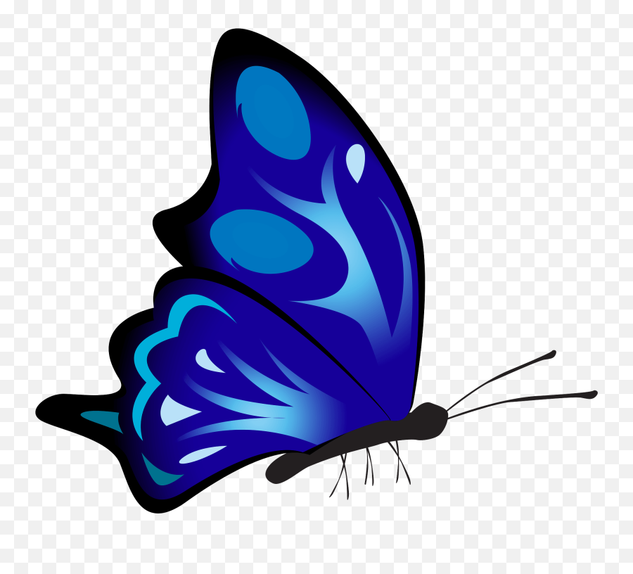 Blue Butterfly Clipart Free Download Transparent Png - Sketch Colourful Butterfly Drawing Emoji,Butterflies Clipart