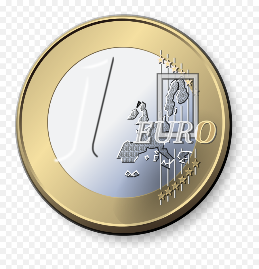 One Euro Coin Clipart - One Euro Coin Png Emoji,Coin Clipart