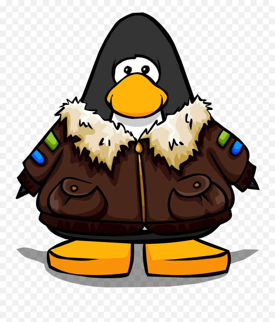 Leather Pilots Jacket On A Player Card - Club Penguin Drum Club Penguin Beanie Emoji,Drum Clipart