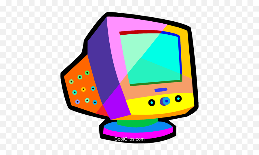 Computer Monitor Royalty Free Vector Clip Art Illustration Emoji,Computer Monitor Clipart