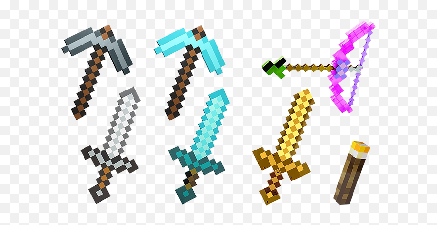 Minecraft Diamond Sword Pickaxe Hd Png - Minecraft Pickaxe Sword Diamond Emoji,Diamond Sword Png