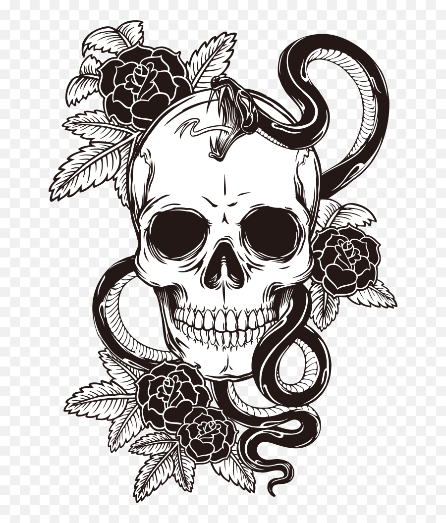 Download T - Shirt Tattoo Print Skull Sleeve Free Clipart Hq Tattoo Calavera Png Emoji,Free Skull Clipart