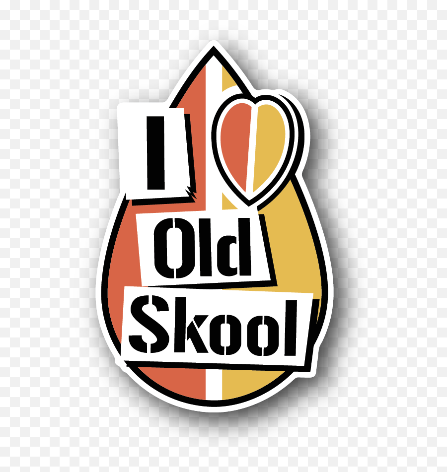 I Love Old School - Racing Sticker Vinyl Sticker Old Skool Car Emoji,Old School Logo