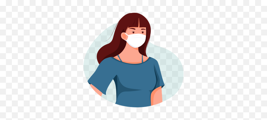 Premium Girl Wearing Face Mask Illustration Download In Png U0026 Vector Format - Indian Face Girl Mask Cliparts Emoji,Face Mask Clipart