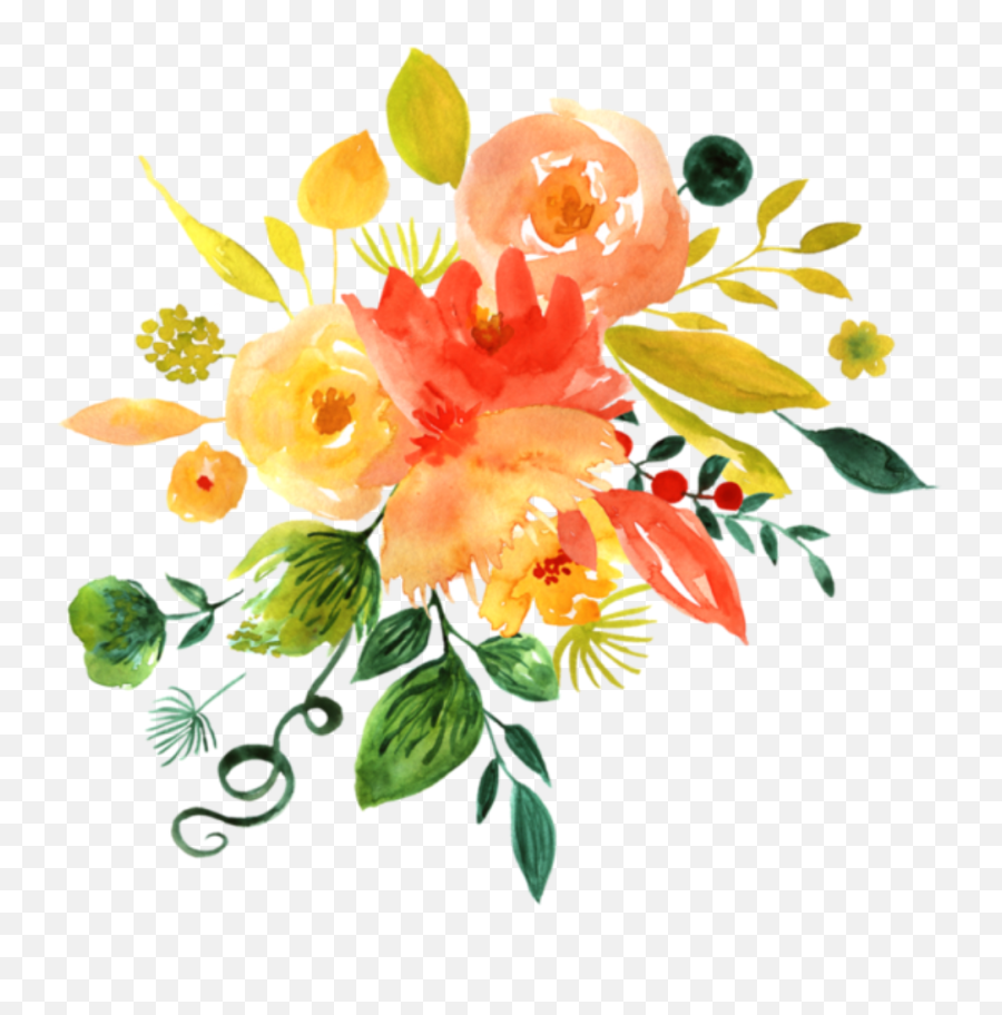 Yellow Watercolor Flowers Png - Watercolor Yellow Flowers Transparent Emoji,Watercolor Flowers Png