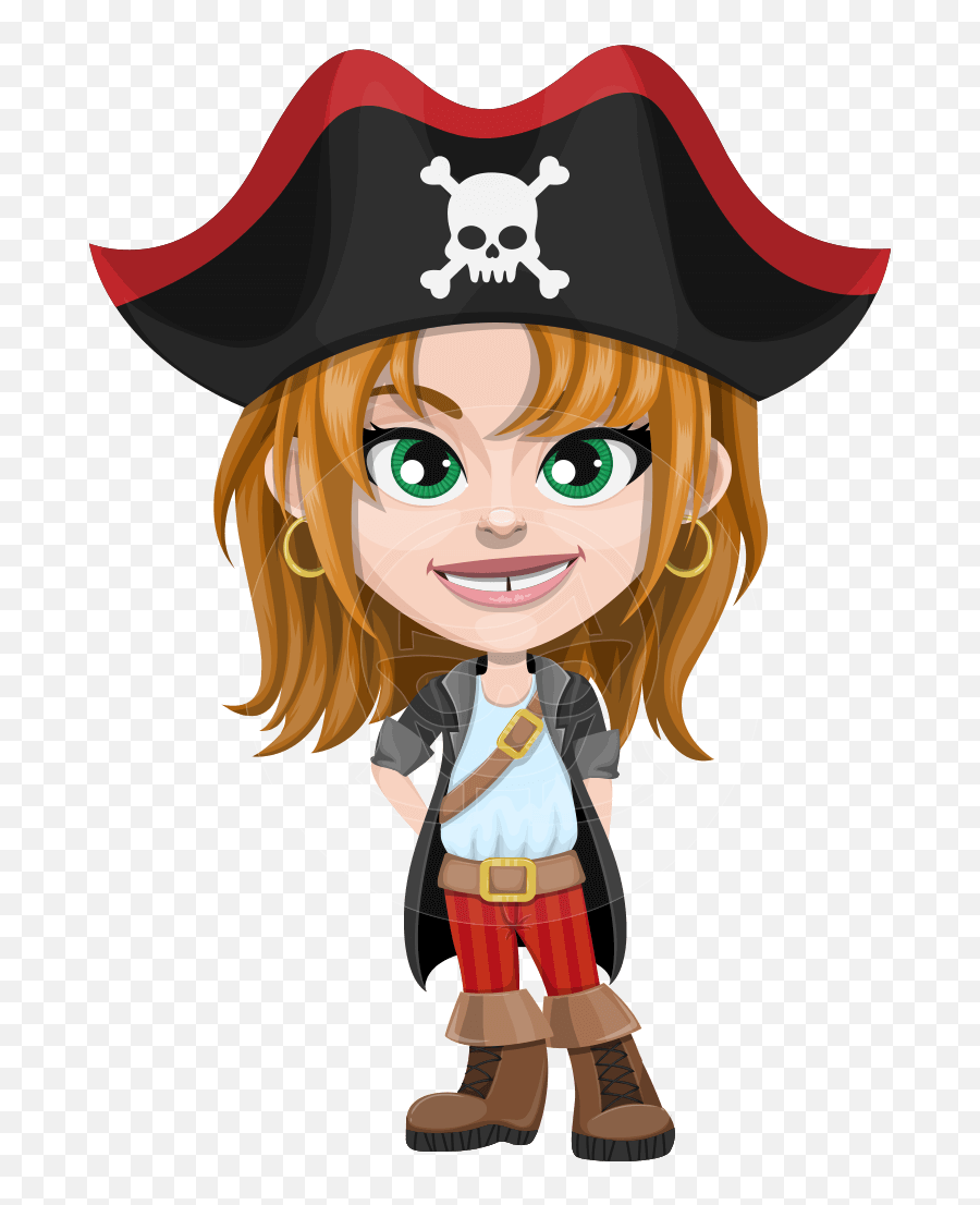 Cute Pirate Girl Cartoon Vector Character Illustration Set Graphicmama Emoji,Cute Girl Clipart