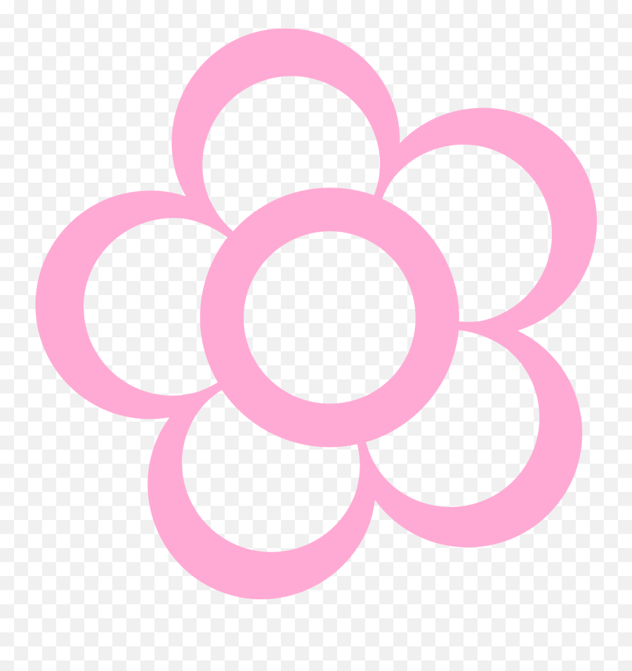 Pink Daisy Flower Clipart - Pink Flower Outline Clipart Emoji,Flower Clipart