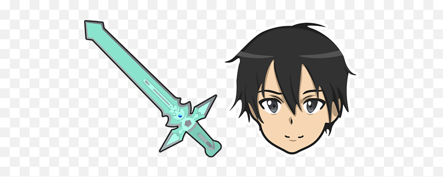 Sword Art Online Kirito Dark Repulser - Sword Art Online Cursor Emoji,Sword Art Online Logo