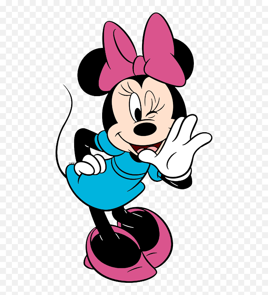 New Minnie Telling A Secret - Disney Minnie Mouse Easy To Pink Minnie Mouse Blue Dress Emoji,Teepee Clipart