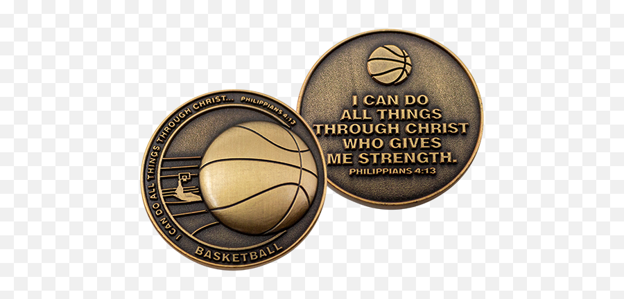 Basketball Team Antique Gold Plated Sports Coin - Philippians Emoji,Old Mojang Logo