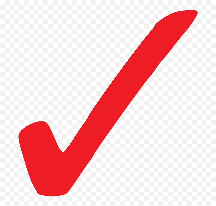 Transparent Red Checkmark Clip Art At - Transparent Background Red Red Tick Png Emoji,Red X Transparent
