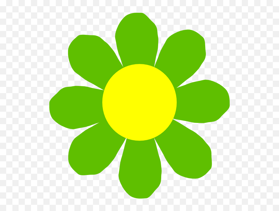 Yellow Green Flower Clipart - Png Download Full Size Emoji,Green Flower Png