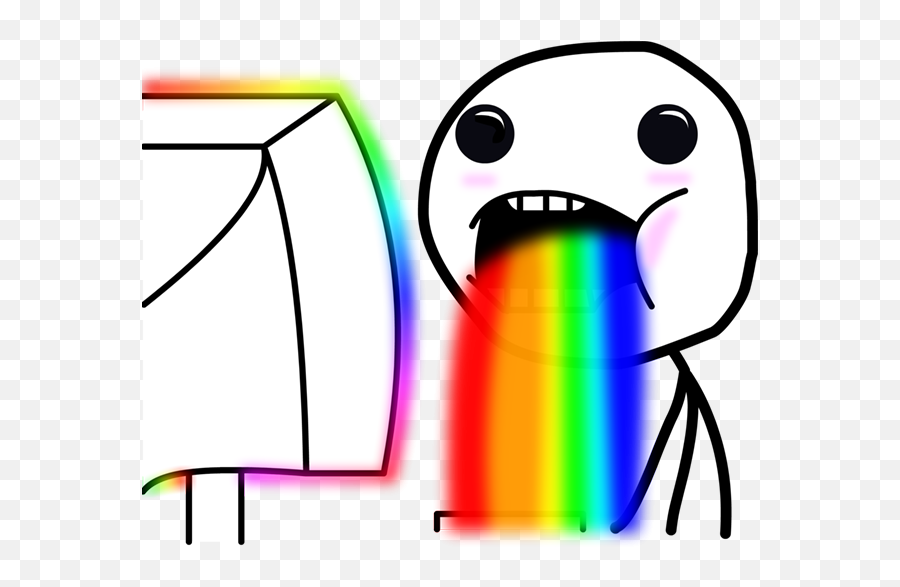 Surprised Omg - Rainbow Meme Face Full Size Png Download Emoji,Omg Emoji Transparent