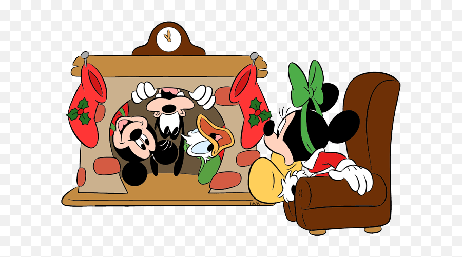 Mickey Mouse Christmas Clip Art 6 Disney Clip Art Galore - Clipart Minnie Disney Christmas Emoji,Fireplace Clipart
