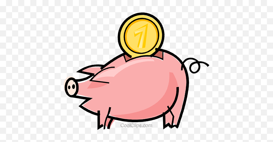 Piggy Bank Royalty Free Vector Clip Art Illustration - Language Emoji,Piggy Bank Clipart
