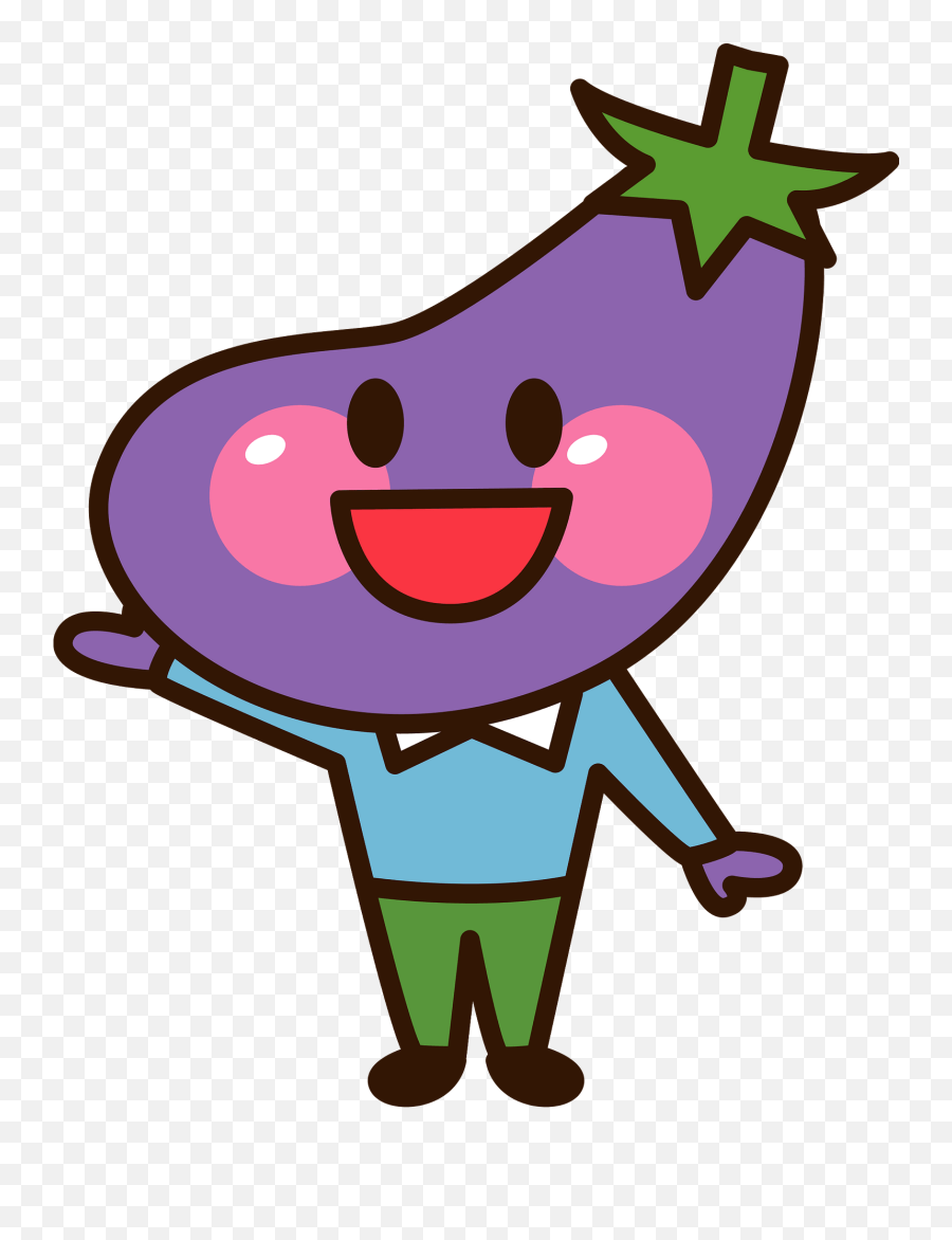 Eggplant Character Clipart - Happy Emoji,Character Clipart