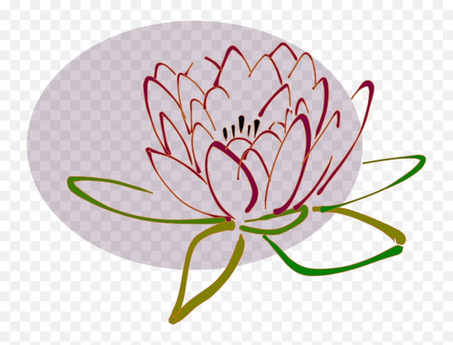 Blue Lotus Blk Outline Hi Png Svg Clip - Lotus Flower Png Drawing Emoji,Hi Clipart