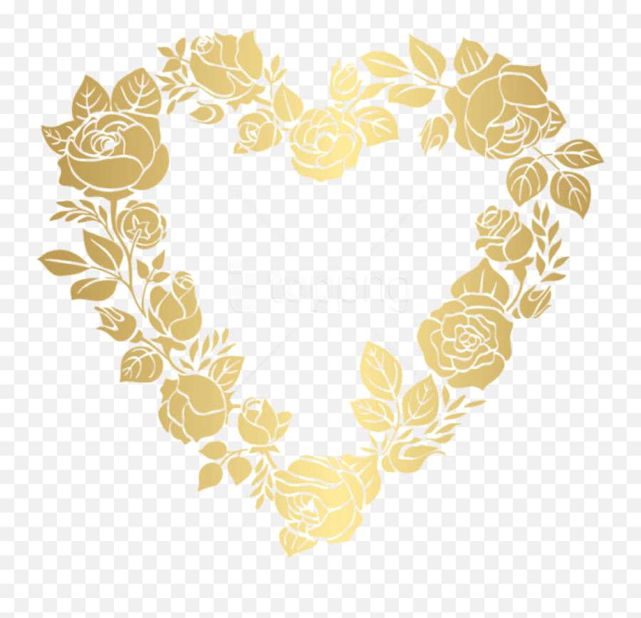 Golden Heart Frame Png Transparent Png - Golden Frames Png Hearts Emoji,Heart Border Png
