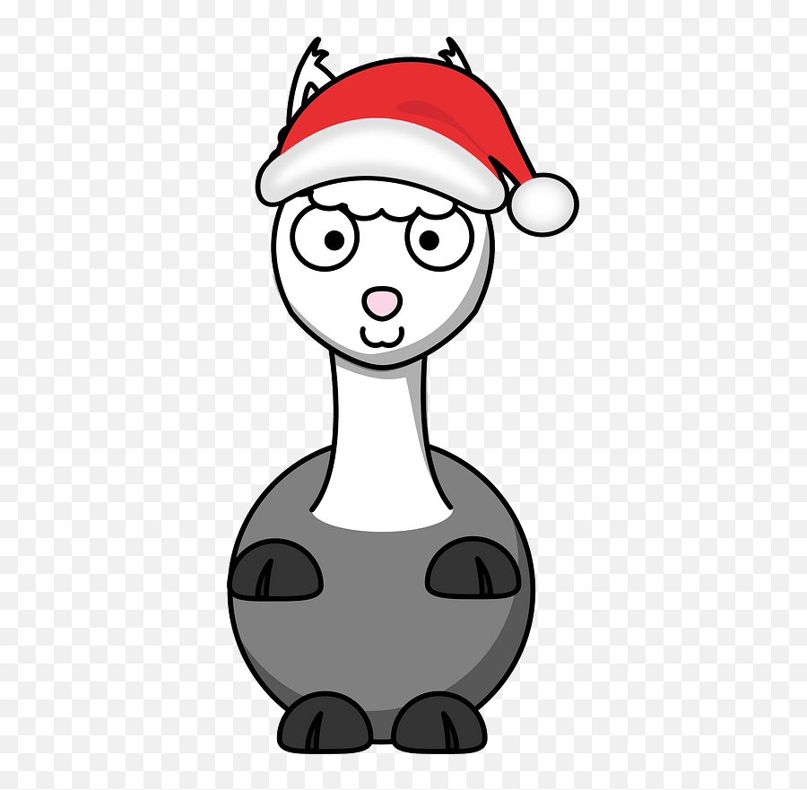 Llama Santa Clipart Free Download Transparent Png Creazilla - Cartoon Clipart Llama Emoji,Santa Clipart Black And White