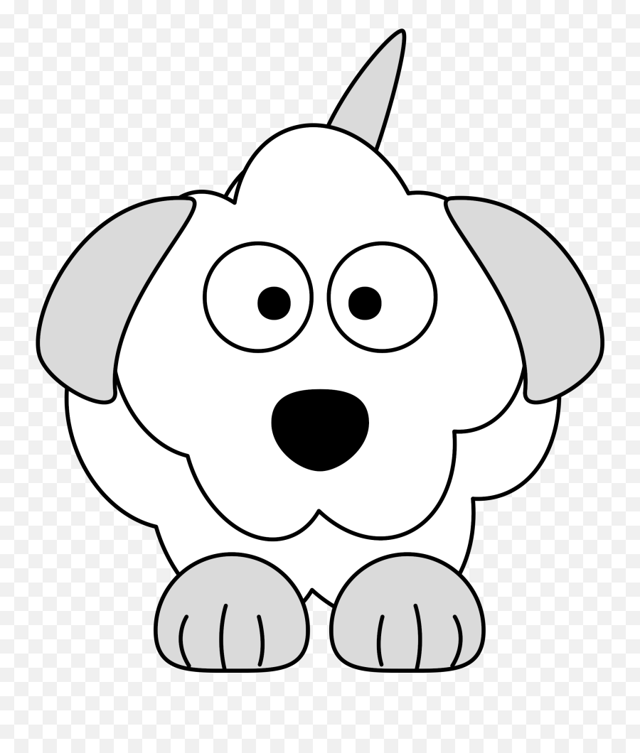 Library Of Funny Dog Picture Black And White Download Black - White Cartoon Dog Png Emoji,Dog Clipart Black And White
