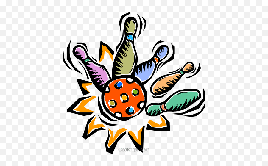 Bowling Pins And Ball Royalty Free Vector Clip Art - Dot Emoji,Bowling Ball Clipart