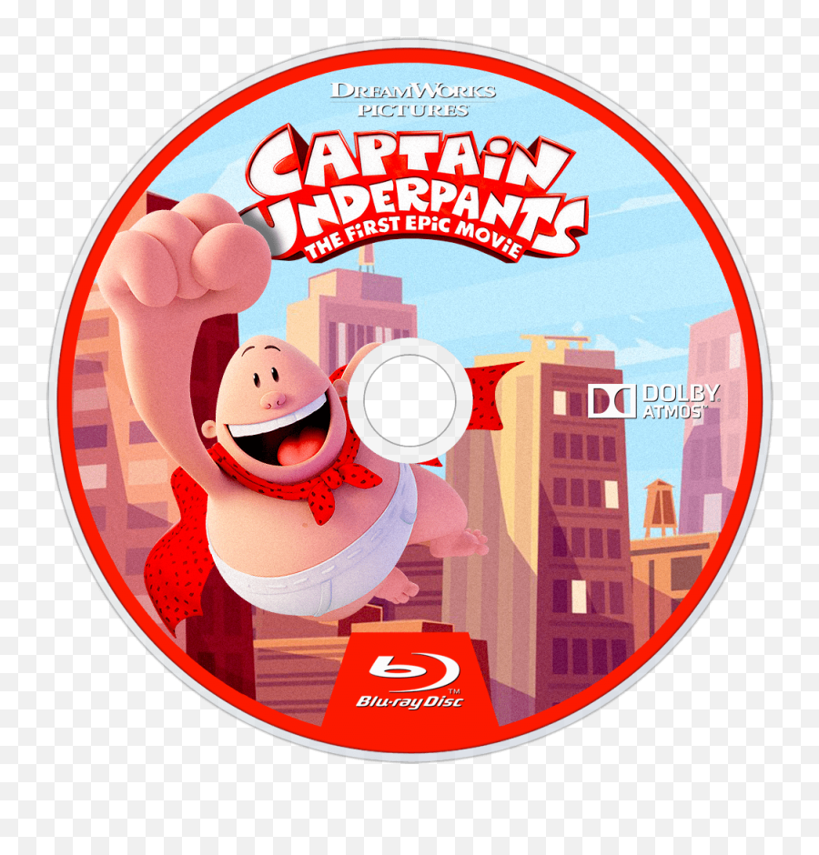 Captain Underpants Bluray Disc Image - Blu Ray Captain Underpants The First Epic Movie Emoji,Bluray Logo