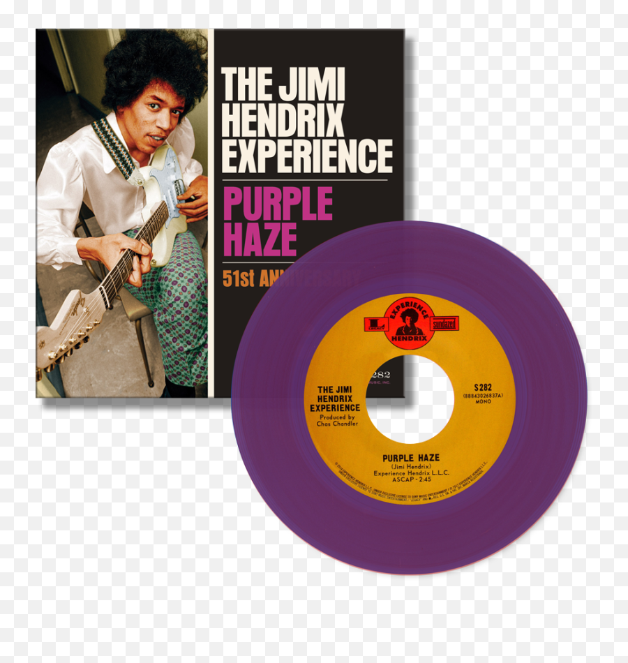 Hendrix Jimi - Purple Haze Bw 51st Anniversary 7 Single Purple Vinyl Purple Haze Hendrix Emoji,Jimi Hendrix Logo