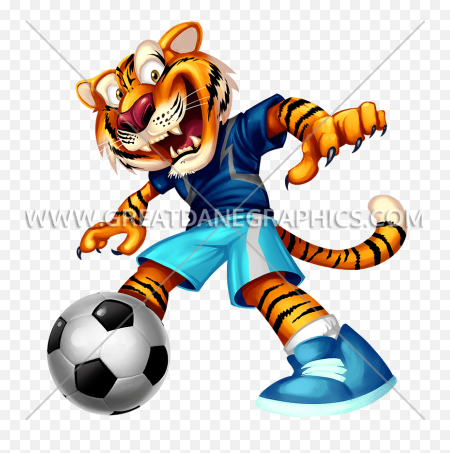 Tiger Football Clip Free Download - Mascot Soccer Tiger Emoji,Playing Soccer Clipart