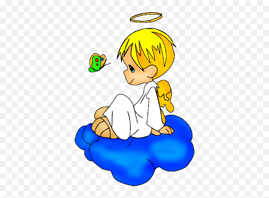 Baby Angel Clip Art Png - Cute Angel Boy Cartoon Emoji,Angel Clipart