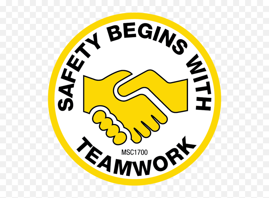 Teamwork Hard Hat Emblem - Safety Begins With Teamwork Clipart Emoji,Safety Logo