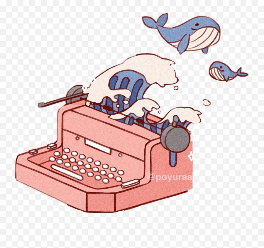 Whale Aesthetic Kawaii Pink Sticker By Punkypoo2007 - Aesthetic Wave Emoji,Typewriter Clipart