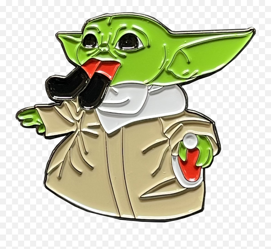 El8 - 009 Baby Yoda Parody Pin Eating Elf On The Shelf Inspired By Star Wars Grogu The Child Mandalorian Yoda Emoji,Yoda Transparent