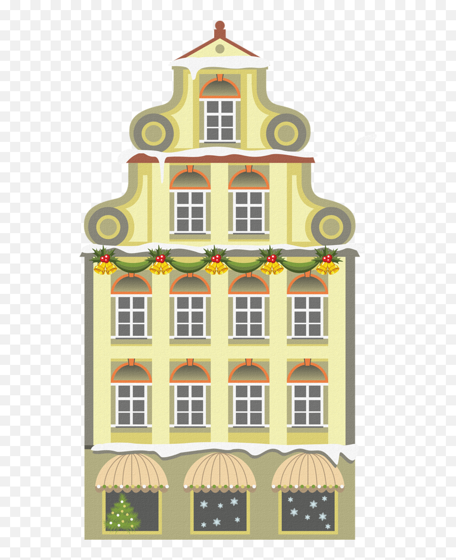 Download 007 - Christmas Building Clipart Png Png Image With Victorian Christmas Village Clip Art Emoji,Building Clipart