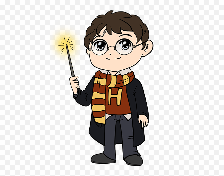 How To Draw Harry Potter - Transparent Comic People Clipart Comic Harry Potter Drawing Emoji,Harry Potter Transparent