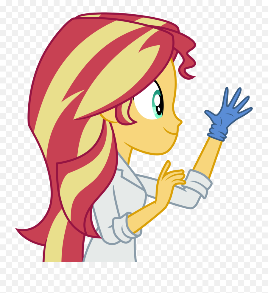 Download Hd Gloves Clipart Lab Coat - Sunset Shimmer Sunset Shimmer Manusia Equestria Girl Emoji,Sunset Clipart