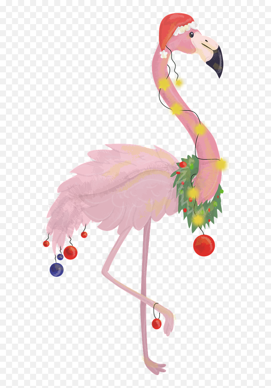 Holidays Pink Bird Flamingo For - Pink Flamingo Christmas Png Emoji,Flamingo Clipart